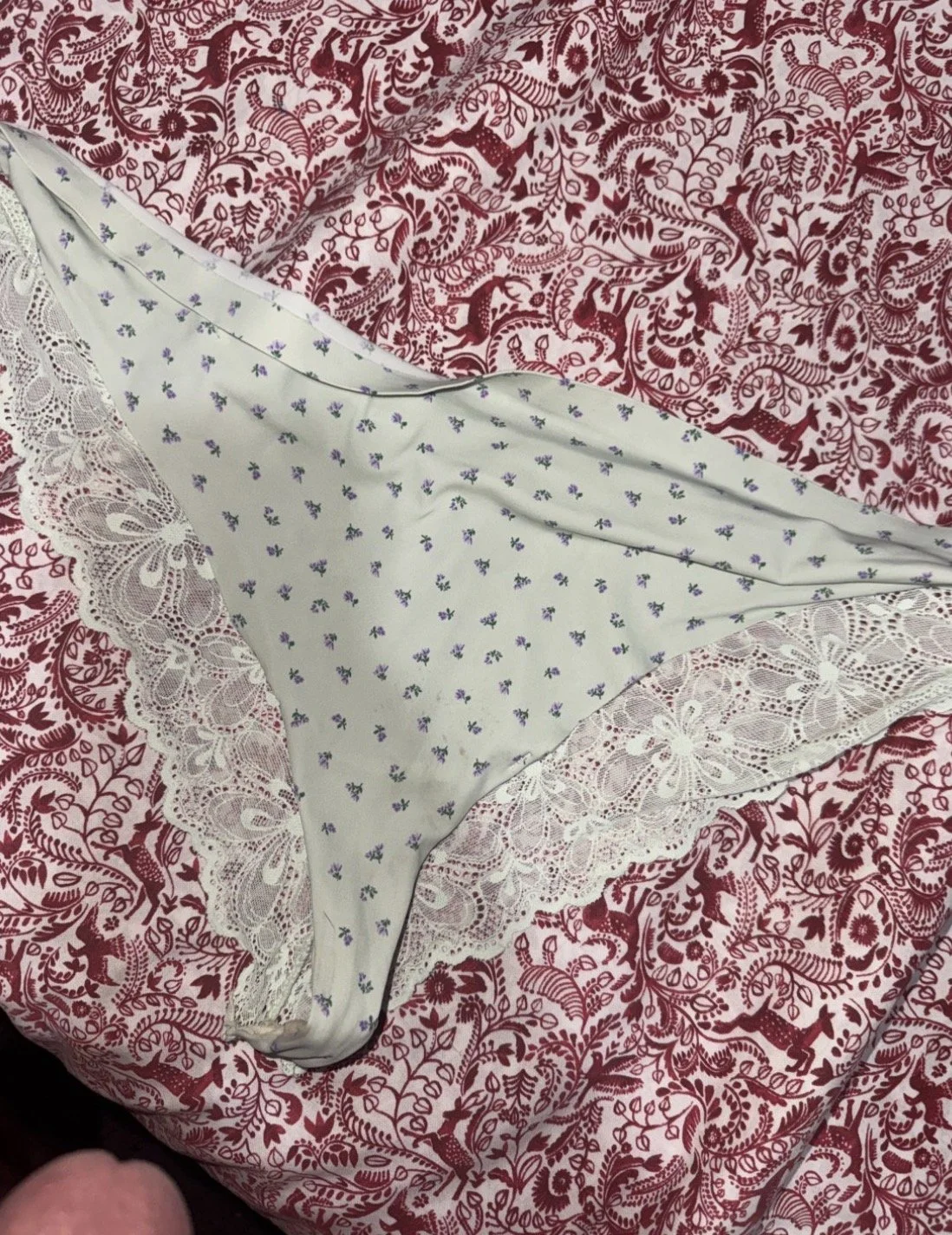 Jerking and cumming on my latinas panties image 6