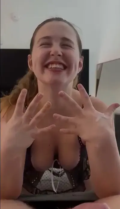 Busty girl sucks horny cock cover image