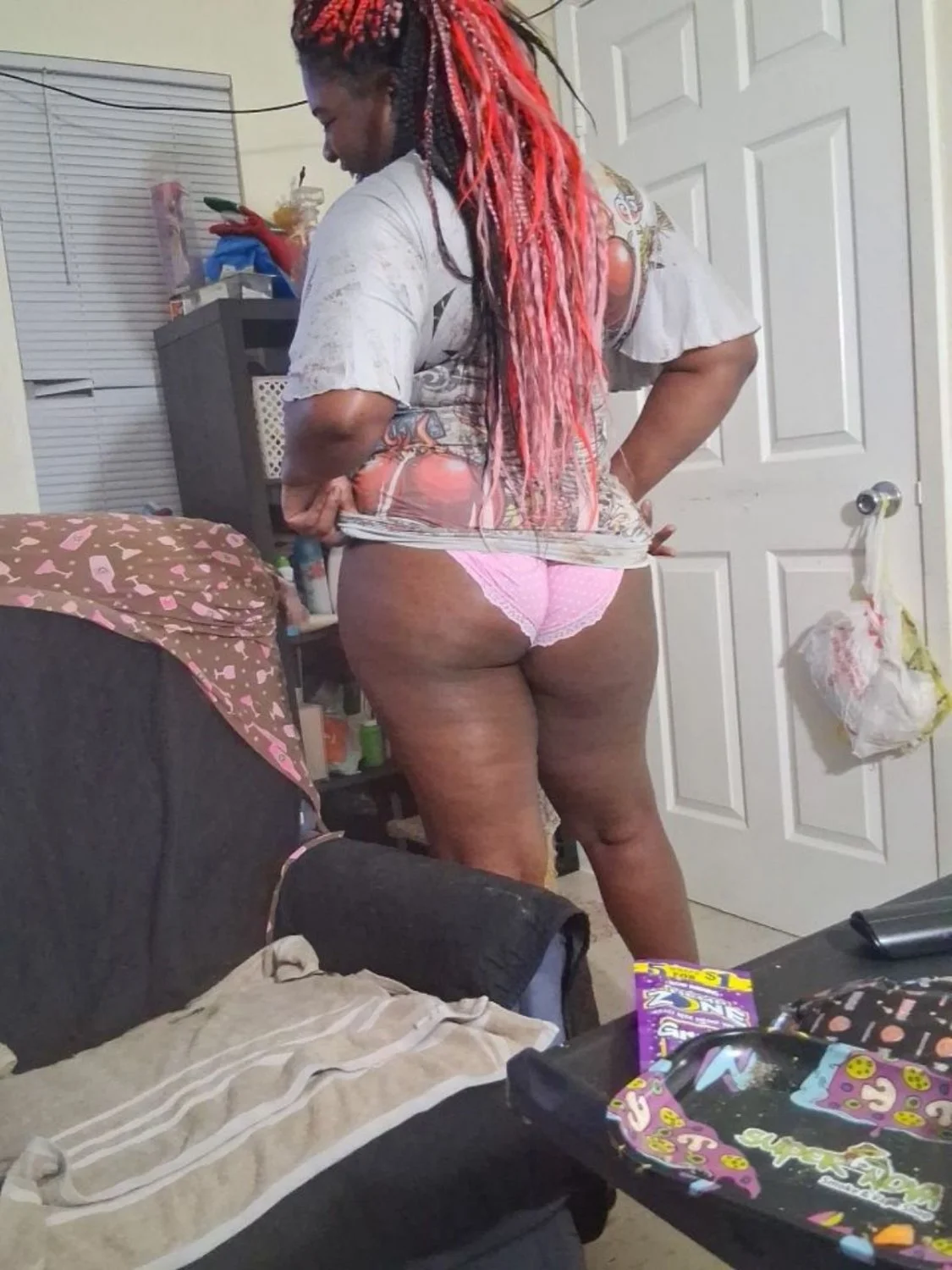 Black mom walks around the house naked main image
