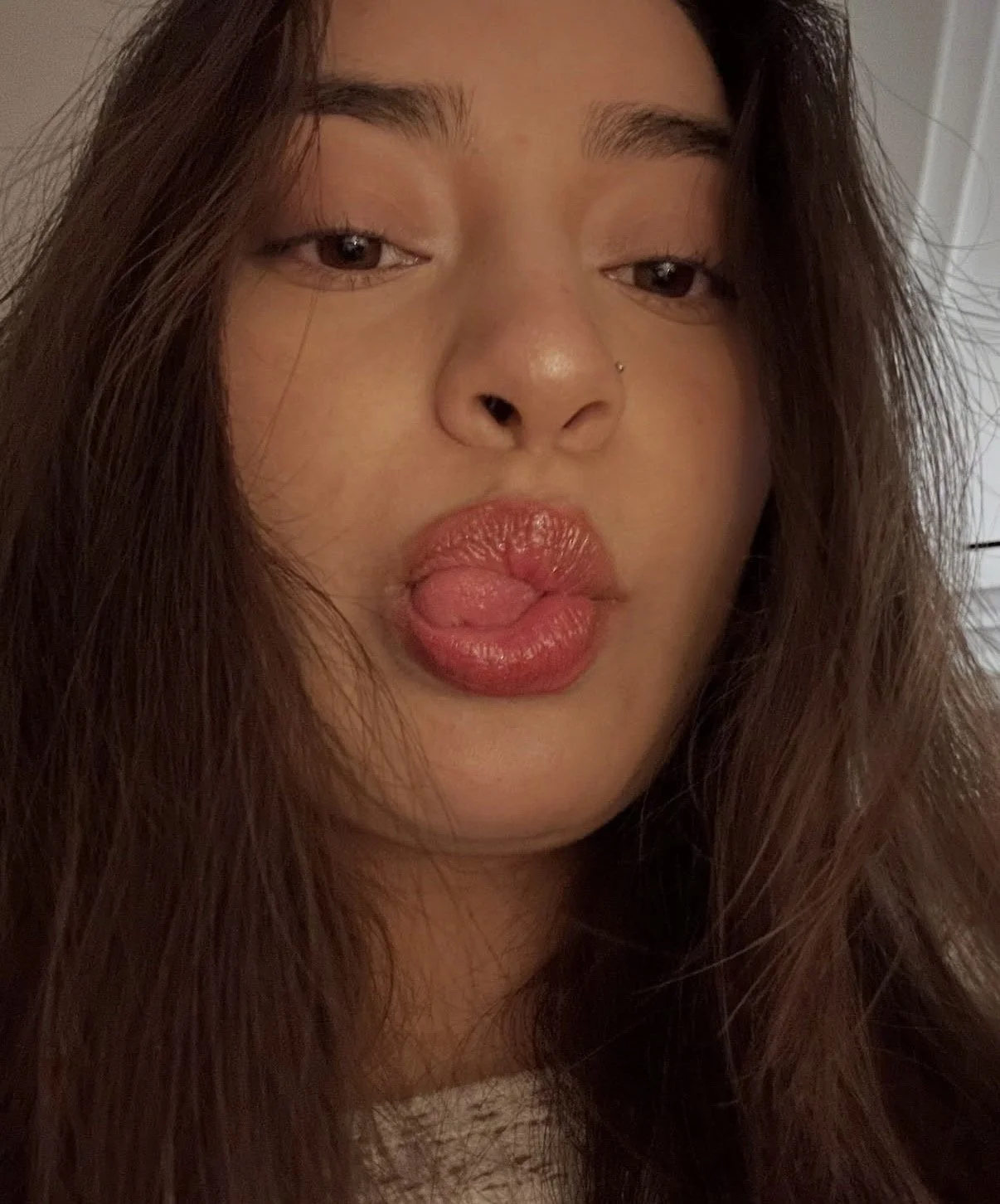 pretty face latina showing off titties image 6