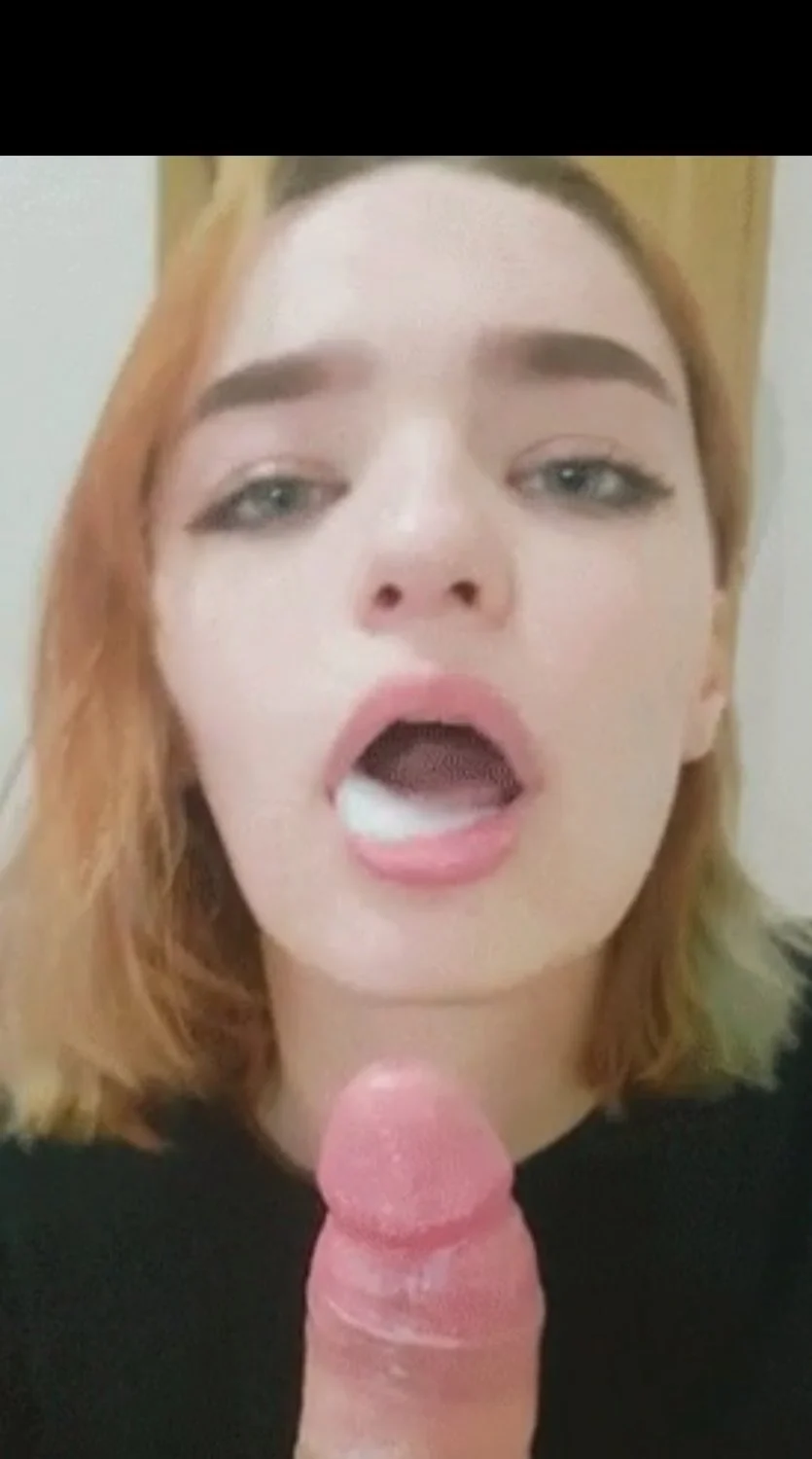 The look she gives you while swallowing cum💦 image 2