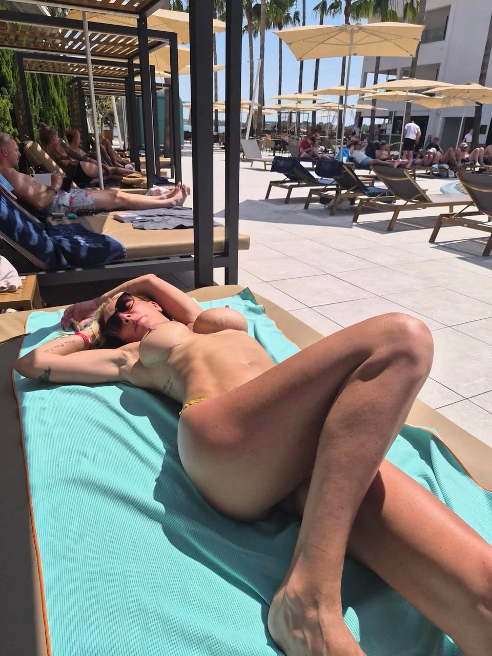 gilf topless at the pool image 1