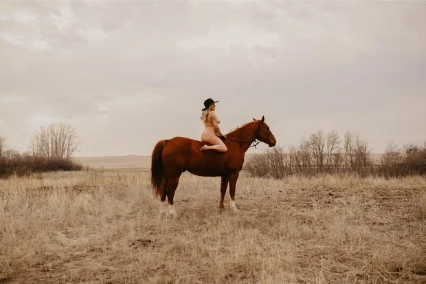 Friends wife on a horse boudoir main image