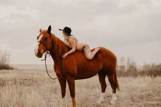 Friends wife on a horse boudoir image 11