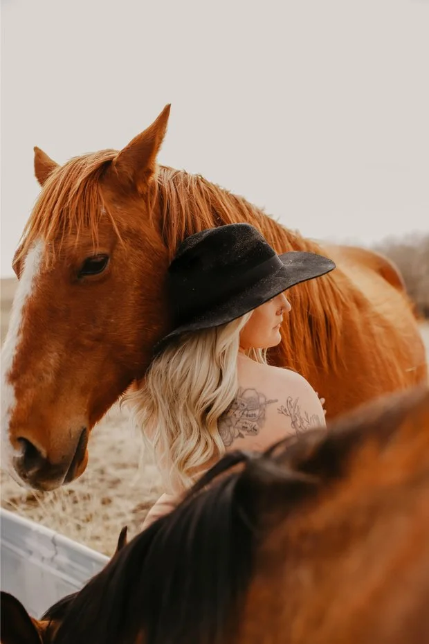 Friends wife on a horse boudoir image 12