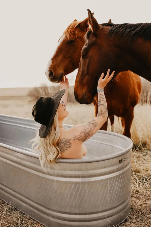 Friends wife on a horse boudoir image 3
