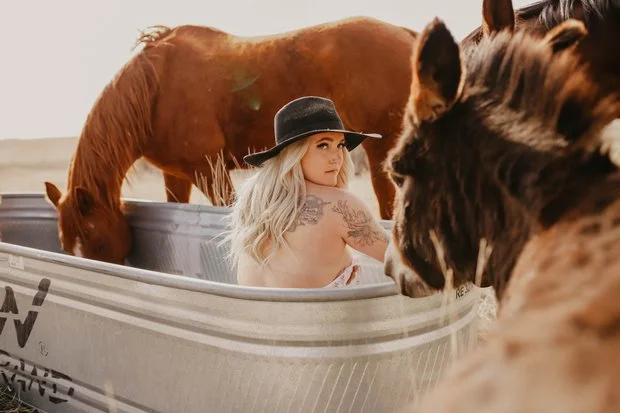 Friends wife on a horse boudoir image 4