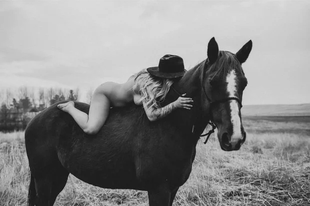 Friends wife on a horse boudoir image 9
