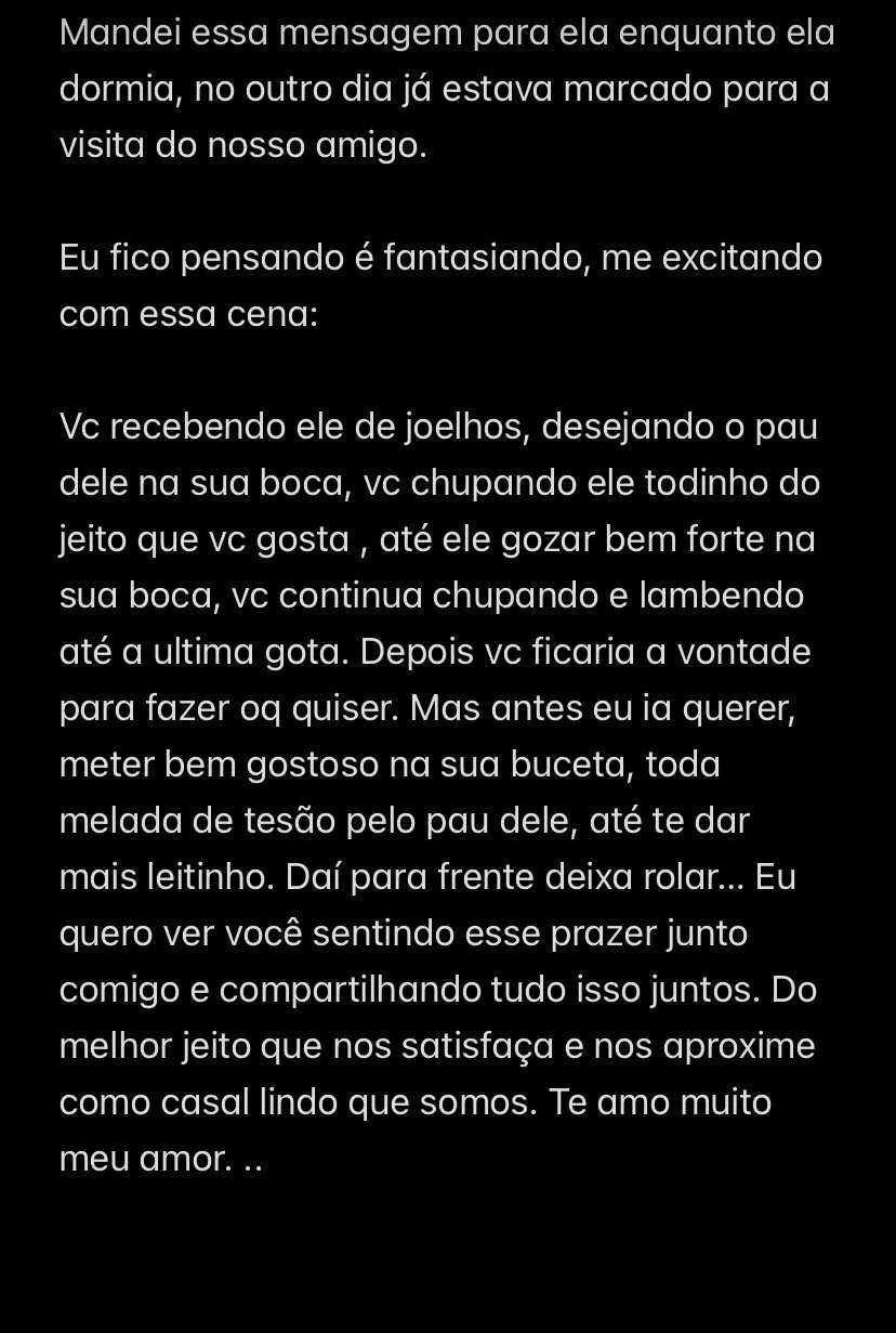 Falando com minha esposa, como eu tava imaginando ela com nosso amigo. Minha esposa chupando ohto. main image