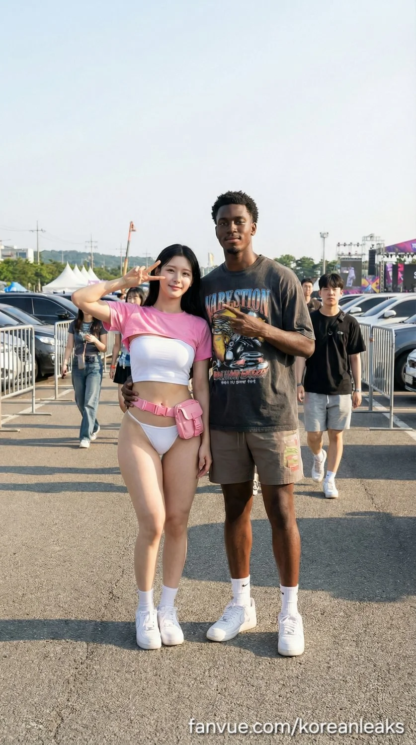 Cute Korean ABG Athlete whore with perfect body with Asian boyfriend and black guy leaked image 4