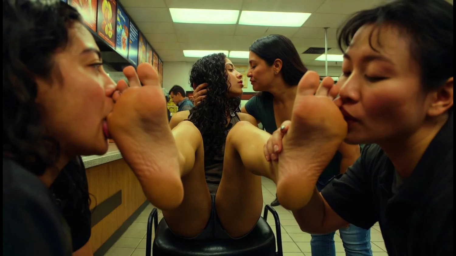 They don't care who sees them lick soles image 2