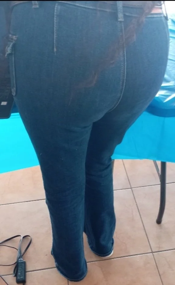 Perfect ass in public girl in jeans very hot + rip pants image 3