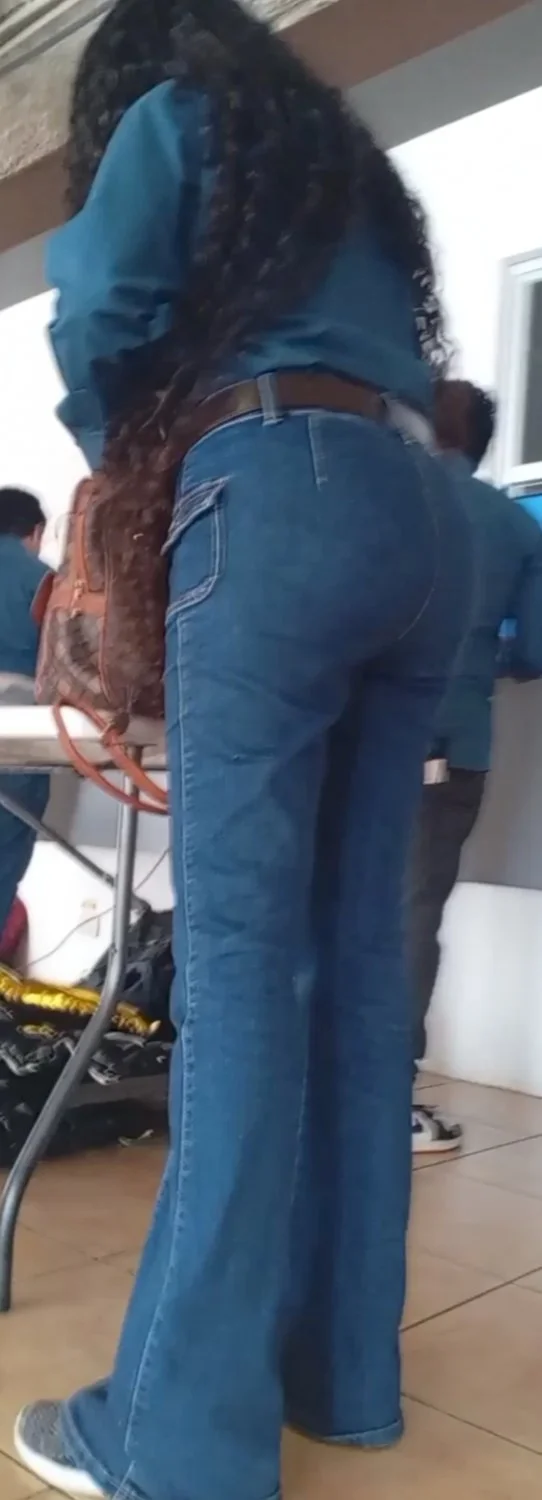 Perfect ass in public girl in jeans very hot + rip pants image 7