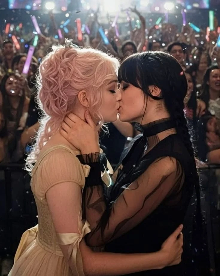 Wednesday Addams and Enid Sinclair kiss image 8