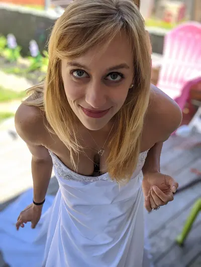 MILF wife in wedding dress and riding cock.. has beautiful asshole cover image
