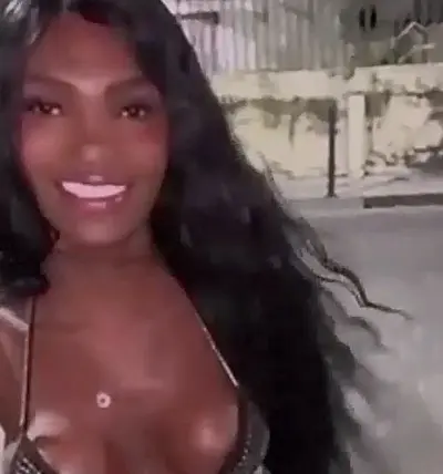 Hot ebony teen satisfies a stranger on the street cover image