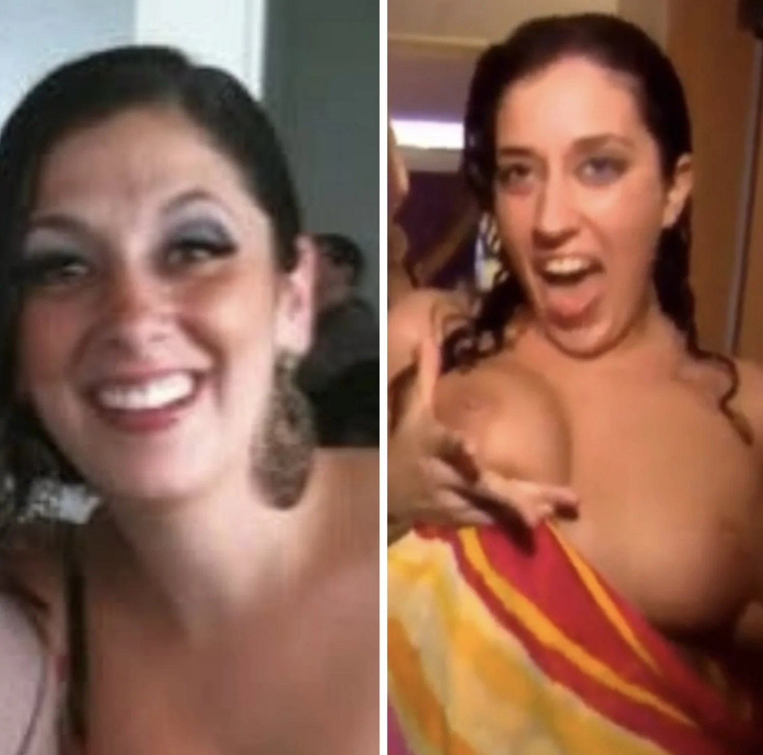 Horny frat boys surprised naked college coed Andrea in the shower main image