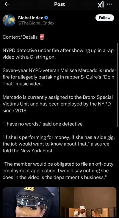 NYPD detective faces backlash after appearing in a rap video wearing a G-string 💀 cover image