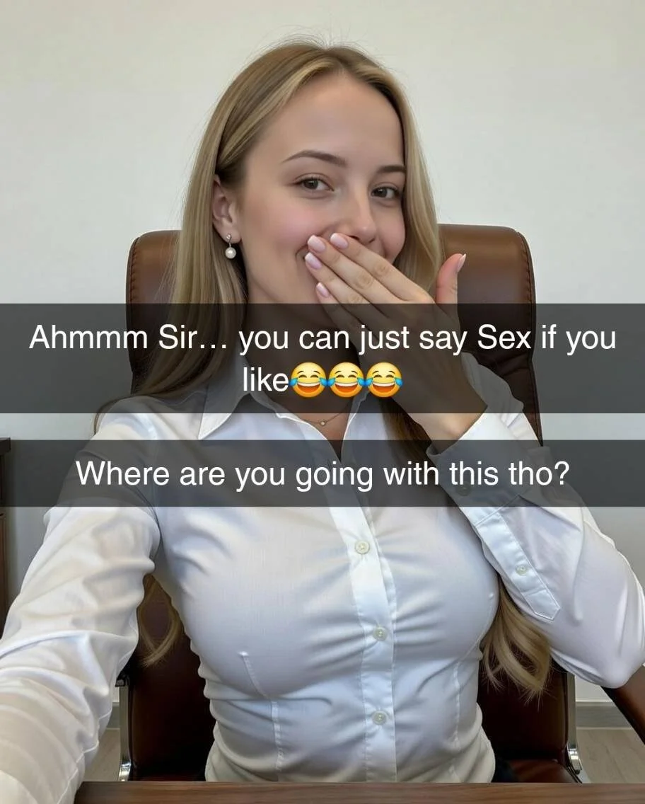 Younger Slut Wife wants the promotion from her older bbc boss part 2 Snapchat Cheating Caption Story image 2