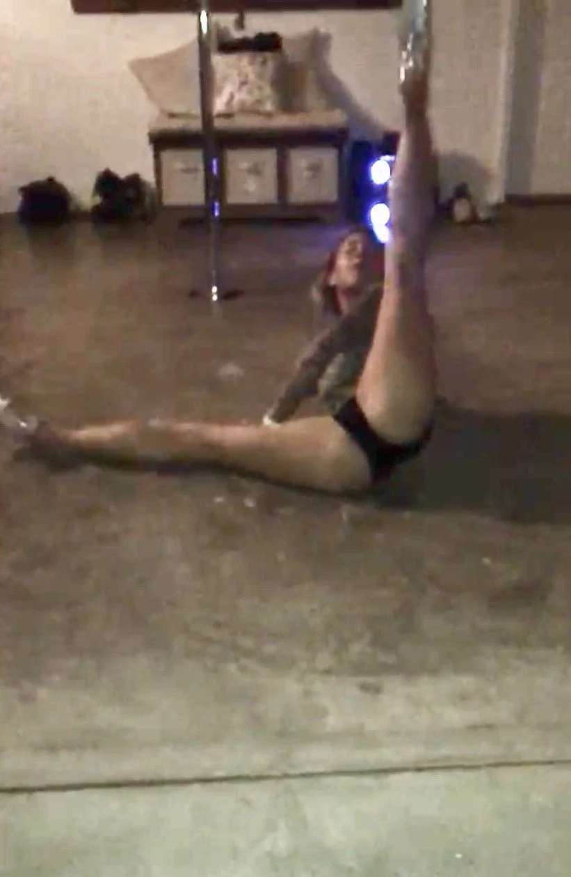 Wife stripping in the garage for friends main image