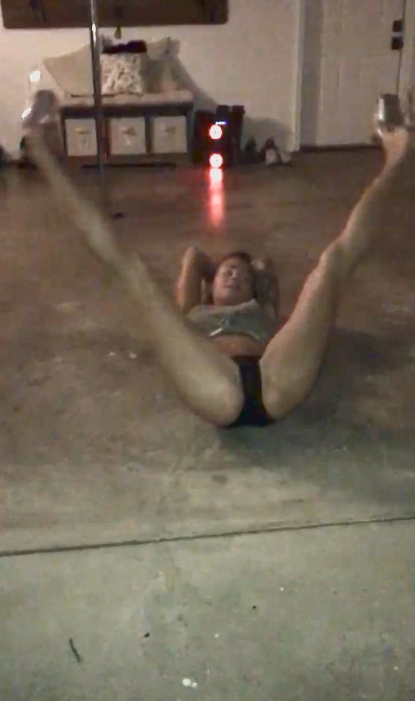 Wife stripping in the garage for friends image 4