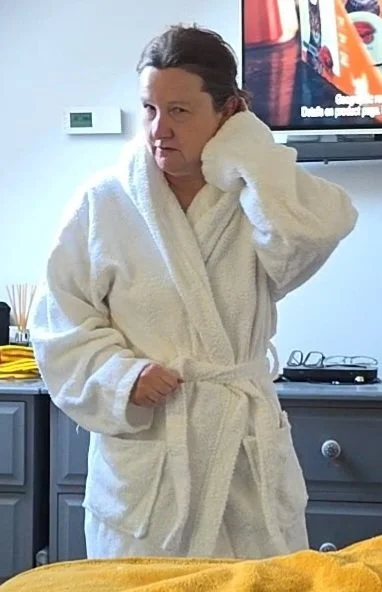 Choose a pic of this mature chubby wife & I'll add the video of her flashing her little tits main image