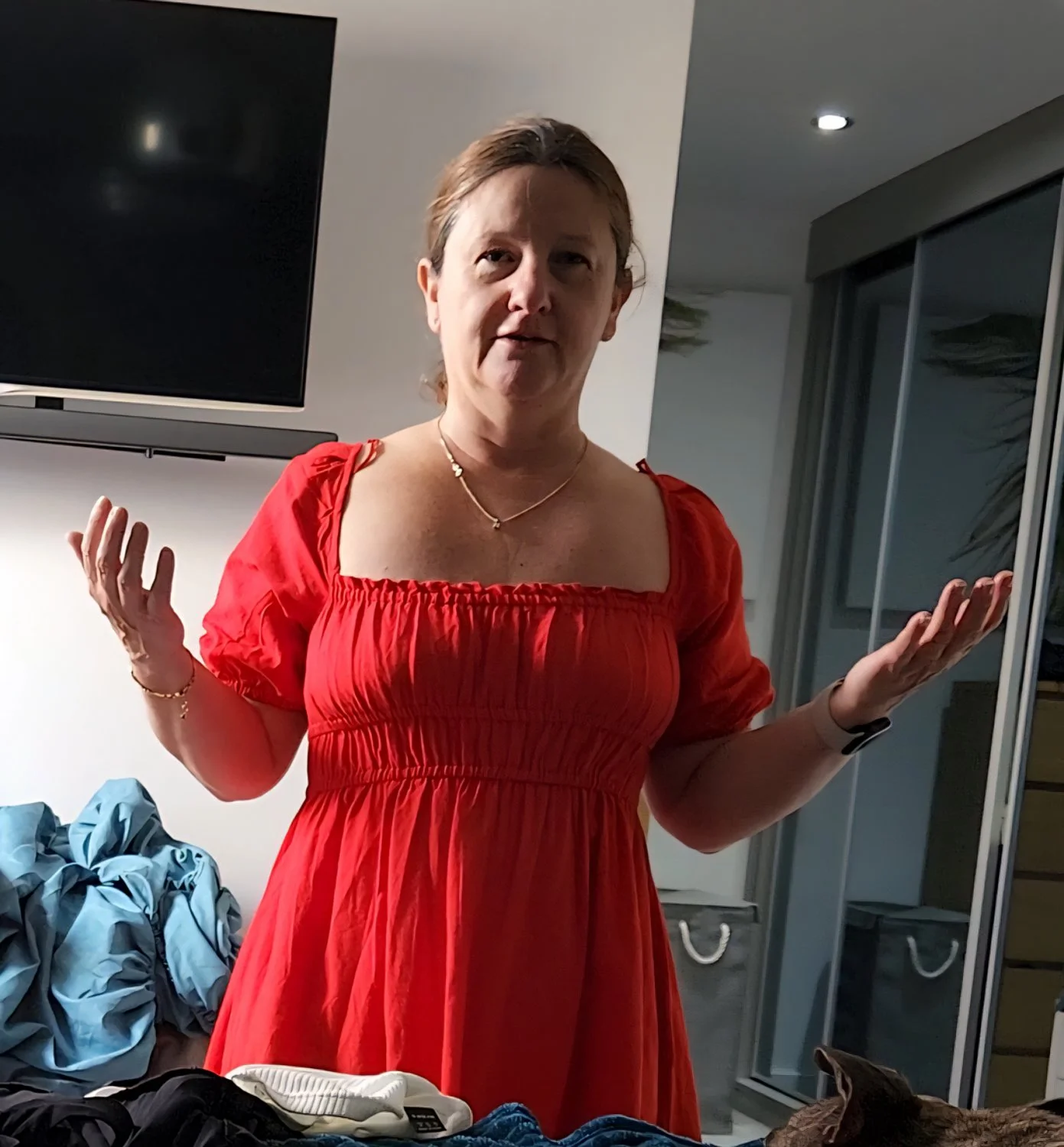 Choose a pic of this mature chubby wife & I'll add the video of her flashing her little tits image 22