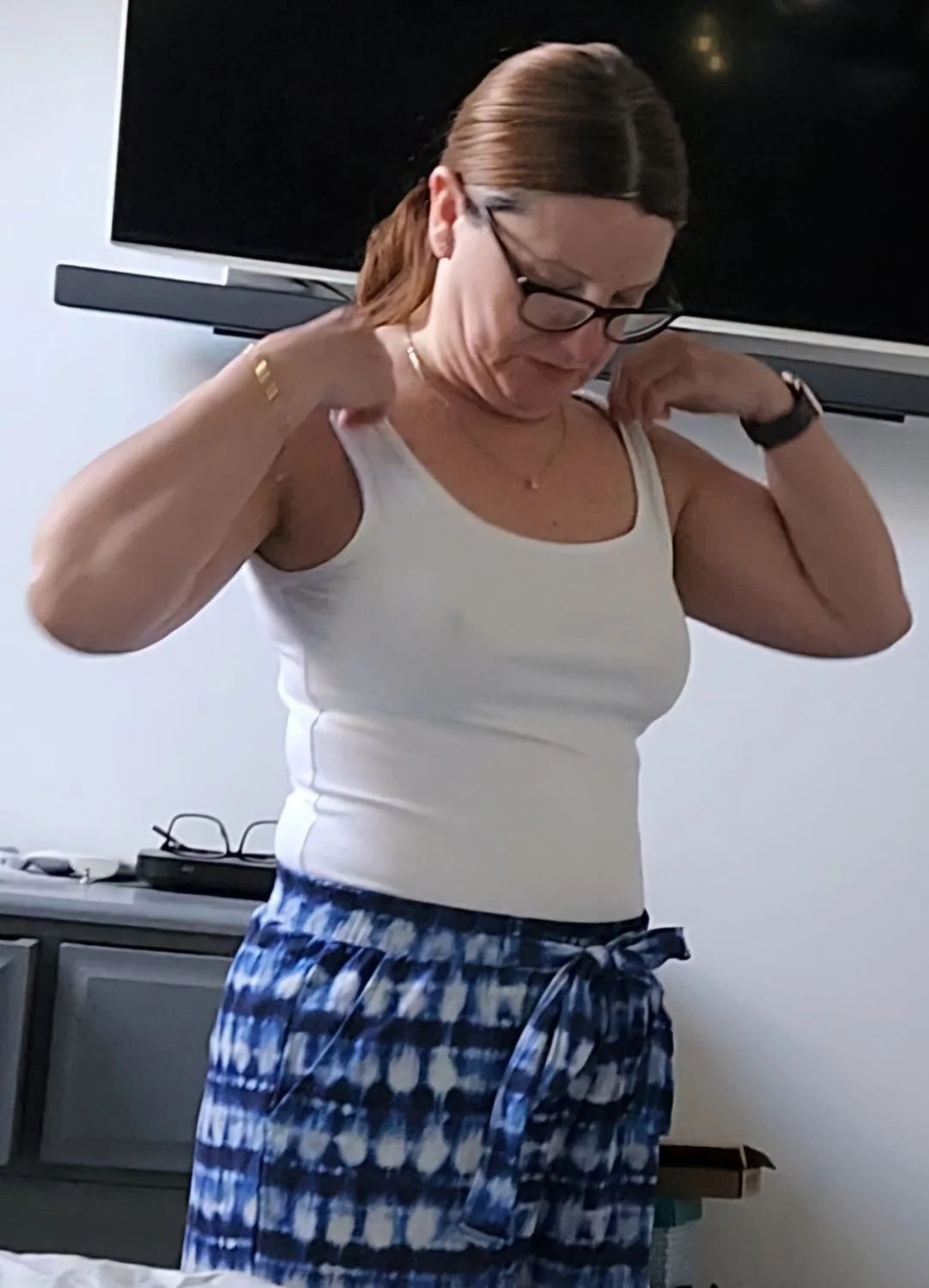 Choose a pic of this mature chubby wife & I'll add the video of her flashing her little tits image 9