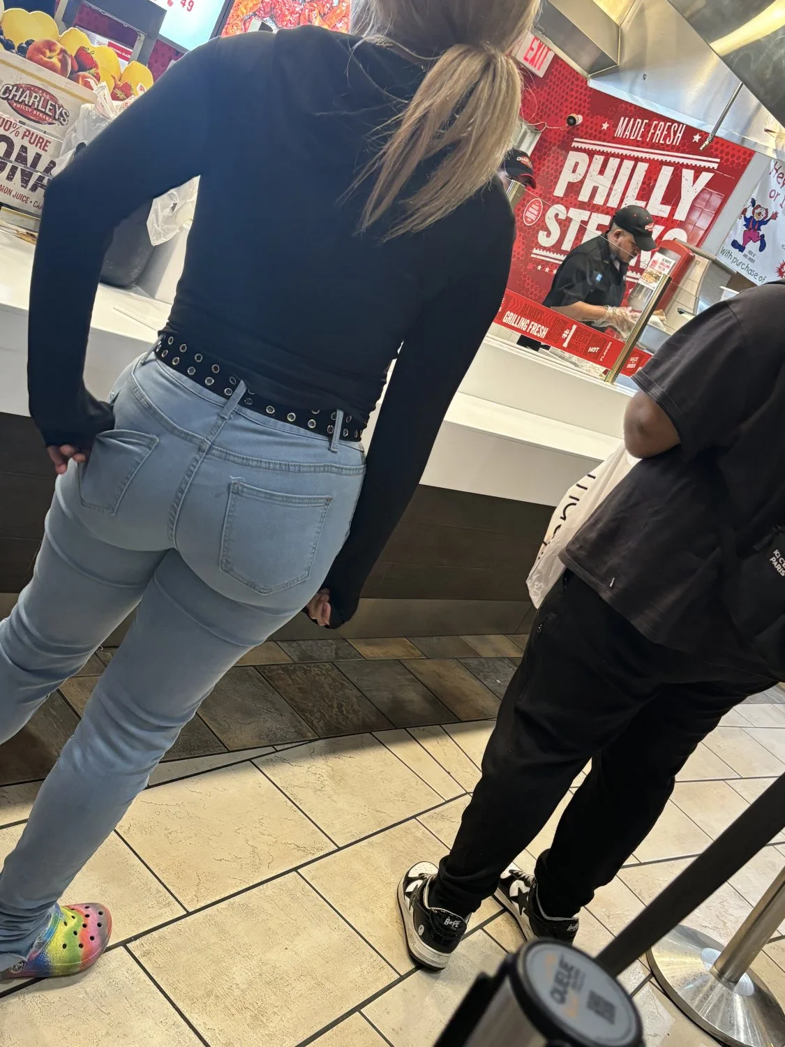 Cuffed butt in jeans main image