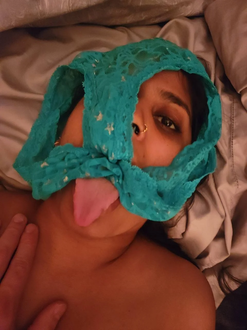 Horny Indian aunt Preity sucks and fucks white cock and gets her holes played with image 20